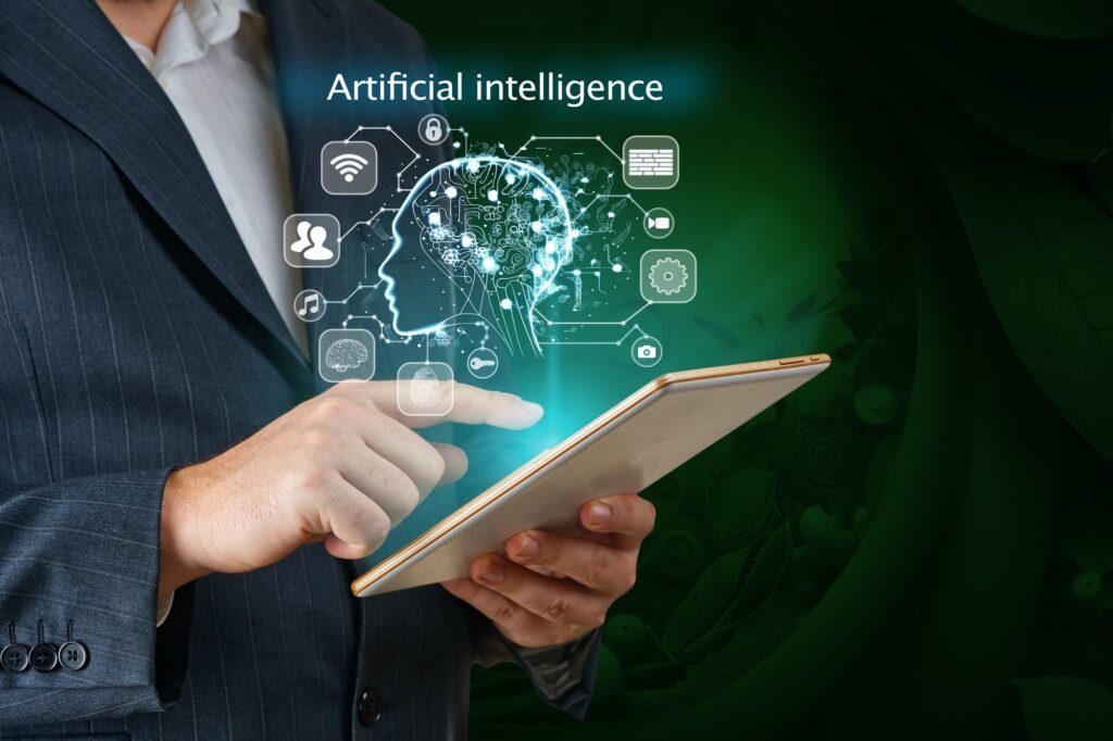 businessman working on tablet using ai business technology iot internet of things ai concept Coaching Business Maroc